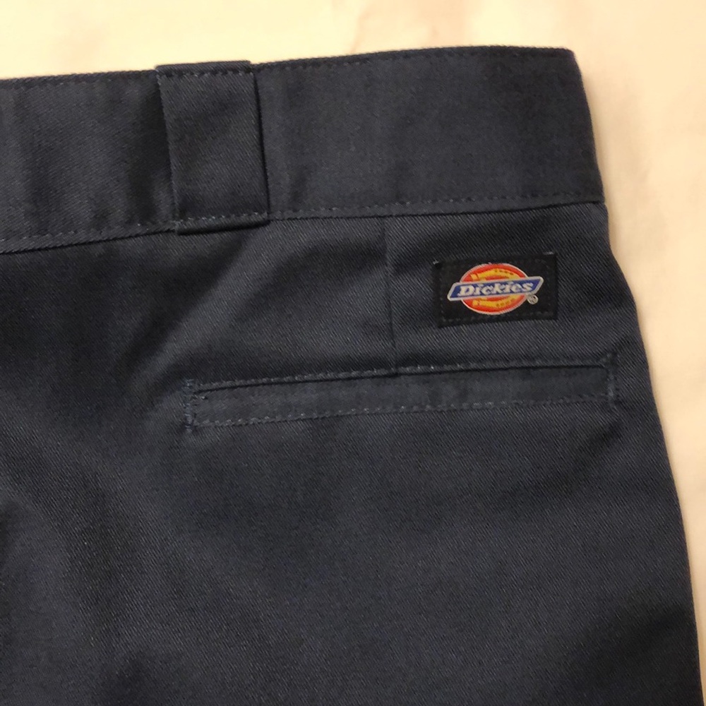 Dickies plain front blue work pants